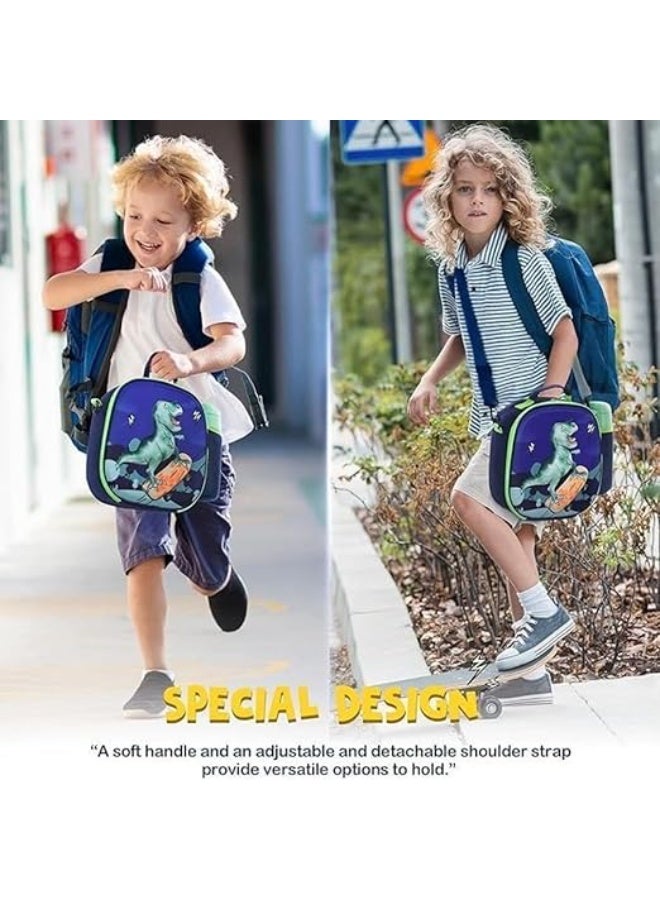 Insulated lunchbox with a cute 3D dinosaur design. Waterproof and reusable with a detachable crossbody strap. Perfect for kids' school, picnics, and indoor use. Lightweight and durable for everyday meals and fun bag uses. - Image 4